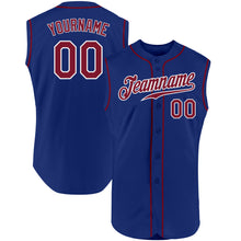 Load image into Gallery viewer, Custom Royal Crimson-White Authentic Sleeveless Baseball Jersey
