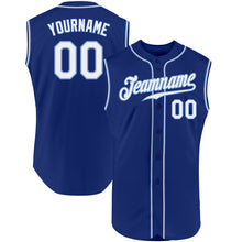 Load image into Gallery viewer, Custom Royal White-Light Blue Authentic Sleeveless Baseball Jersey