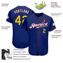 Load image into Gallery viewer, Custom Royal Gold-Crimson Authentic Baseball Jersey