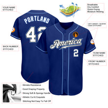 Load image into Gallery viewer, Custom Royal White-Light Blue Authentic Baseball Jersey
