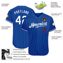 Load image into Gallery viewer, Custom Royal White Pinstripe White-Red Authentic Baseball Jersey