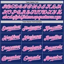 Load image into Gallery viewer, Custom Royal White Pinstripe Pink-White Authentic Baseball Jersey
