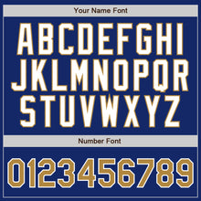 Load image into Gallery viewer, Custom Royal White Pinstripe Old Gold-White Authentic Baseball Jersey