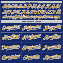 Load image into Gallery viewer, Custom Royal White Pinstripe Old Gold-White Authentic Baseball Jersey