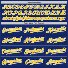 Load image into Gallery viewer, Custom Royal Gold Pinstripe Gold-White Authentic Baseball Jersey