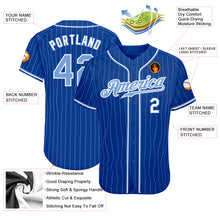 Load image into Gallery viewer, Custom Royal Light Blue Pinstripe Light Blue-White Authentic Baseball Jersey