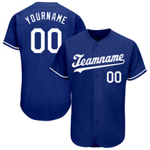 Load image into Gallery viewer, Custom Royal White Authentic Baseball Jersey