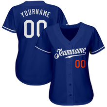 Load image into Gallery viewer, Custom Royal White-Orange Authentic Baseball Jersey