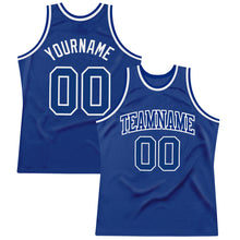 Load image into Gallery viewer, Custom Royal Royal-White Authentic Throwback Basketball Jersey