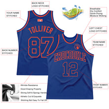 Load image into Gallery viewer, Custom Royal Royal-Orange Authentic Throwback Basketball Jersey
