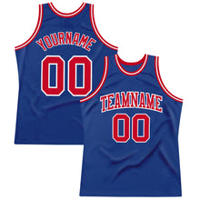 Load image into Gallery viewer, Custom Royal Red-White Authentic Throwback Basketball Jersey