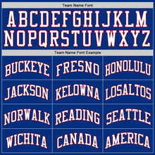 Load image into Gallery viewer, Custom Royal White-Maroon Authentic Throwback Basketball Jersey