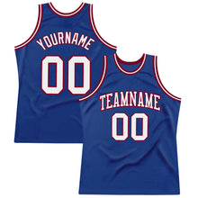 Load image into Gallery viewer, Custom Royal White-Maroon Authentic Throwback Basketball Jersey