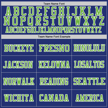 Load image into Gallery viewer, Custom Royal Neon Green-White Mesh Authentic Throwback Football Jersey