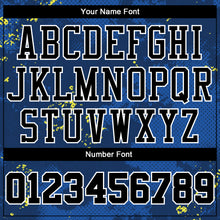 Load image into Gallery viewer, Custom Royal Black-Gold Round Neck Sublimation Basketball Suit Jersey