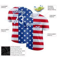 Load image into Gallery viewer, Custom Royal White-Red 3D American Flag Performance T-Shirt