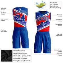 Load image into Gallery viewer, Custom Royal Royal-Red Round Neck Sublimation Basketball Suit Jersey