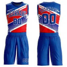 Load image into Gallery viewer, Custom Royal Royal-Red Round Neck Sublimation Basketball Suit Jersey