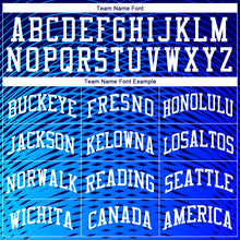 Load image into Gallery viewer, Custom Royal White-Navy Round Neck Sublimation Basketball Suit Jersey