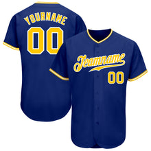 Load image into Gallery viewer, Custom Royal Gold-White Authentic Baseball Jersey