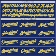 Load image into Gallery viewer, Custom Royal Gold-Light Blue Authentic Baseball Jersey