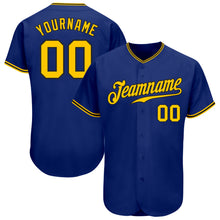 Load image into Gallery viewer, Custom Royal Gold-Black Authentic Baseball Jersey