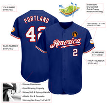 Load image into Gallery viewer, Custom Royal White-Red Authentic Baseball Jersey
