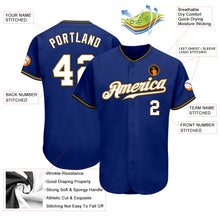 Load image into Gallery viewer, Custom Royal White Old Gold-Black Authentic Baseball Jersey