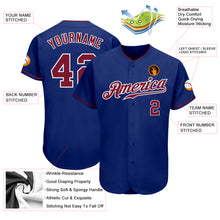 Load image into Gallery viewer, Custom Royal Crimson-White Authentic Baseball Jersey