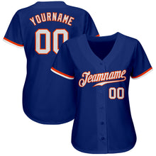 Load image into Gallery viewer, Custom Royal White-Orange Authentic Baseball Jersey