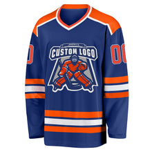 Load image into Gallery viewer, Custom Royal Orange-White Hockey Jersey