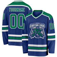 Load image into Gallery viewer, Custom Royal Kelly Green-White Hockey Jersey