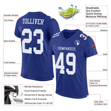 Load image into Gallery viewer, Custom Royal White Mesh Authentic Football Jersey