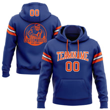 Load image into Gallery viewer, Custom Stitched Royal Orange-White Football Pullover Sweatshirt Hoodie