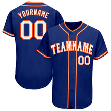 Load image into Gallery viewer, Custom Royal White-Orange Authentic Baseball Jersey
