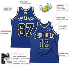 Load image into Gallery viewer, Custom Royal Black-Cream Authentic Throwback Basketball Jersey