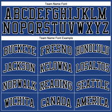 Load image into Gallery viewer, Custom Royal Black-White Authentic Throwback Basketball Jersey