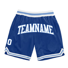 Load image into Gallery viewer, Custom Royal White-Light Blue Authentic Throwback Basketball Shorts