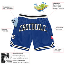 Load image into Gallery viewer, Custom Royal White-Black Authentic Throwback Basketball Shorts