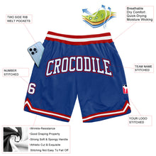 Load image into Gallery viewer, Custom Royal White-Red Authentic Throwback Basketball Shorts