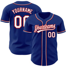 Load image into Gallery viewer, Custom Royal White-Red Authentic Baseball Jersey