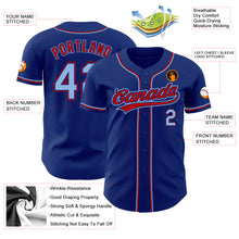 Load image into Gallery viewer, Custom Royal Light Blue-Red Authentic Baseball Jersey