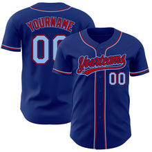 Load image into Gallery viewer, Custom Royal Light Blue-Red Authentic Baseball Jersey