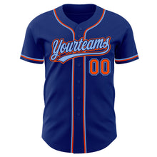 Load image into Gallery viewer, Custom Royal Orange-Light Blue Authentic Baseball Jersey