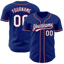 Load image into Gallery viewer, Custom Royal White-Red Authentic Baseball Jersey