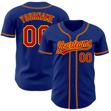Load image into Gallery viewer, Custom Royal Red-Gold Authentic Baseball Jersey