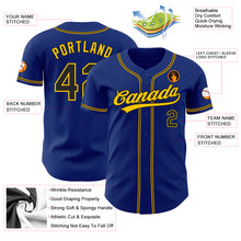Load image into Gallery viewer, Custom Royal Black-Gold Authentic Baseball Jersey