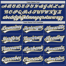 Load image into Gallery viewer, Custom Royal White-Gold Authentic Baseball Jersey