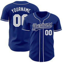 Load image into Gallery viewer, Custom Royal Gray-White Authentic Baseball Jersey