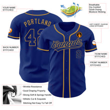 Load image into Gallery viewer, Custom Royal Royal-Old Gold Authentic Baseball Jersey